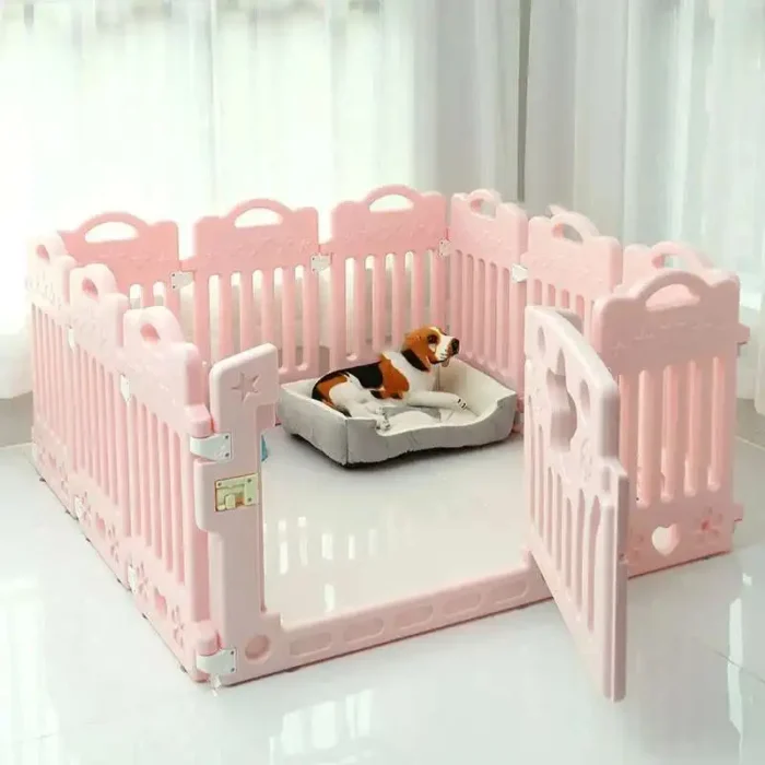 Modern Minimalist Dog Houses Plastic Safety Dog Fence Home Pet Cat Kennel Small Dog Indoor Isolation with Toilet Dog Cage N